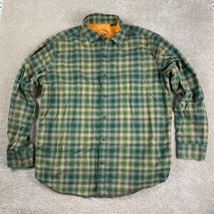 Orvis Perfect Flannel Plaid Flannel Button Up Shirt Long Sleeve Green Size L